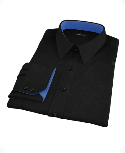 Black 100s Broadcloth Custom Dress Shirt 