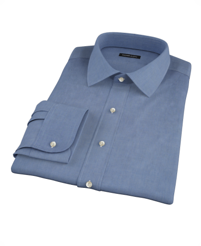 Dark Blue End on End Fitted Dress Shirt 