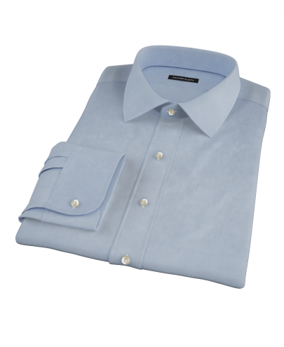 Japanese Blue Cavalry Twill Custom Dress Shirt 