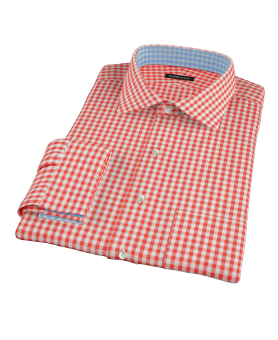 Red Gingham Men's Dress Shirt 