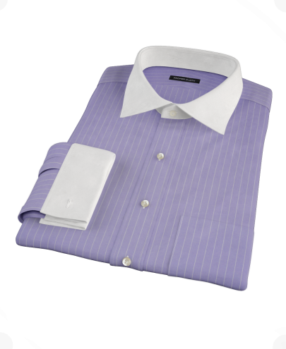 White Shirt Dress on Purple White Pinstripe Men S Dress Shirt By Proper Cloth