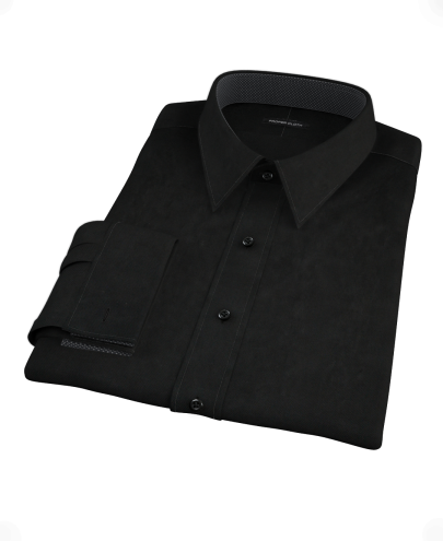 Black 100s Broadcloth Custom Dress Shirt 