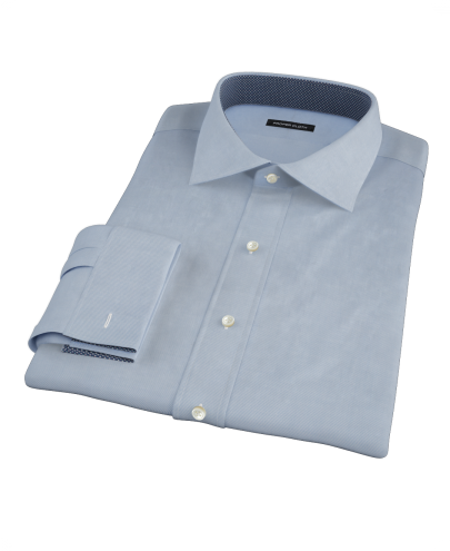 Japanese Blue Cavalry Twill Custom Dress Shirt 