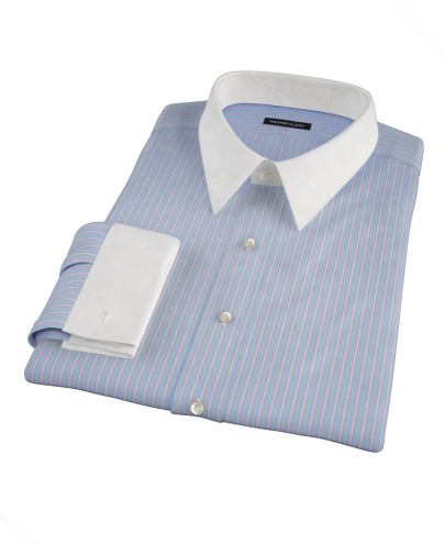 Blue and Pink Stripe Men's Dress Shirt 