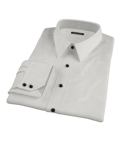 White Phantom Grid Custom Dress Shirt 