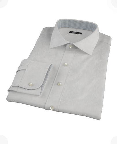 Light Gray End-on-End Men's Dress Shirt 