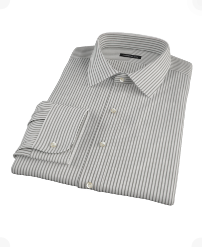 Black University Stripe Pinpoint Custom Dress Shirt 