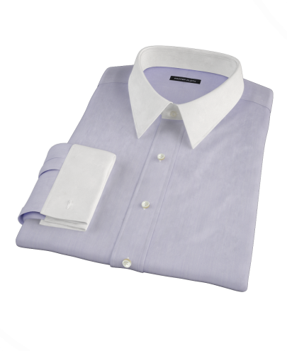 Albini Purple Superfine Stripe Custom Dress Shirt 