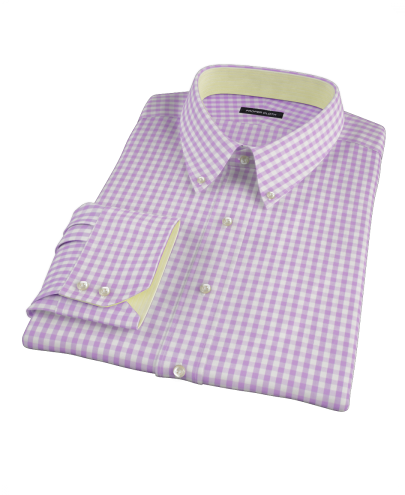 Light Purple Gingham Men's Dress Shirt 