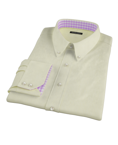Yellow End-on-End Stripe Custom Dress Shirt 