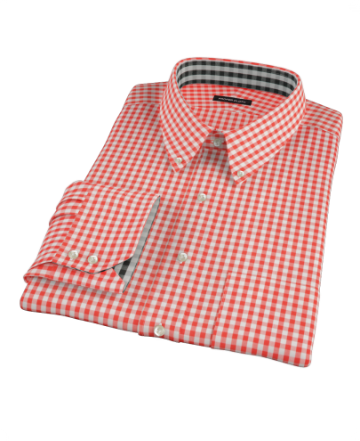 Red Gingham Custom Dress Shirt 