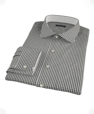 Small Black Gingham Custom Dress Shirt 
