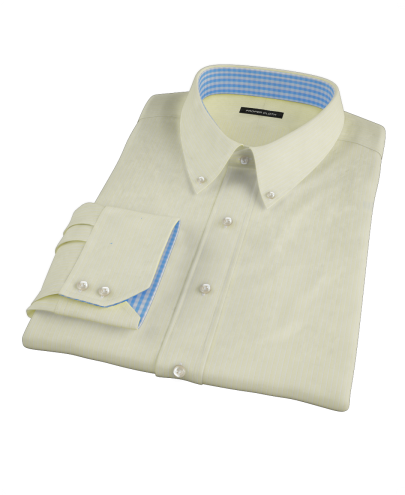 Yellow End-on-End Stripe Men's Dress Shirt 