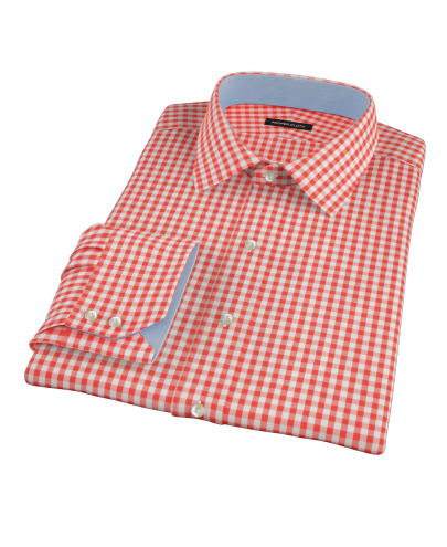 Red Gingham Men's Dress Shirt 