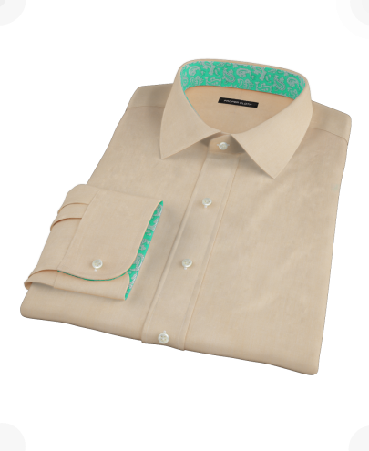 Orange End-on-End Fitted Dress Shirt 