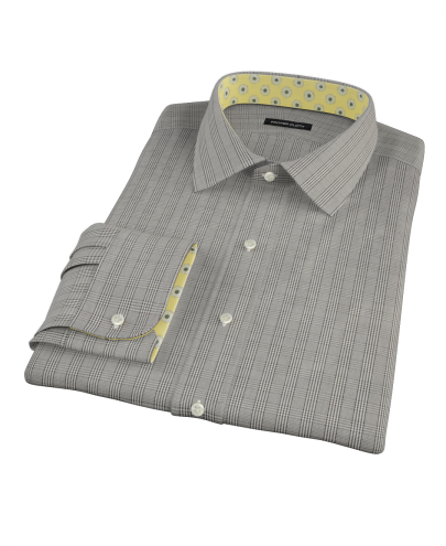 Black Glen Plaid Men's Dress Shirt 