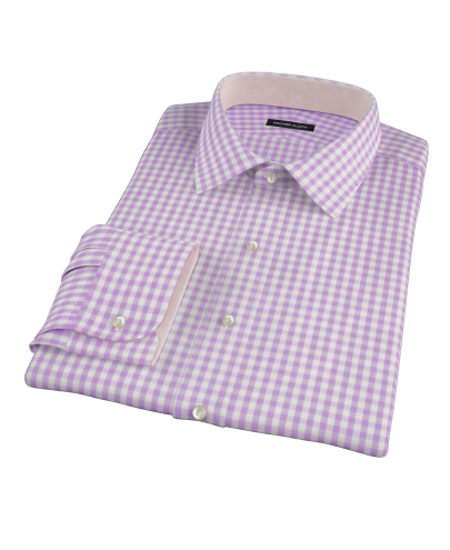 Light Purple Gingham Men's Dress Shirt 