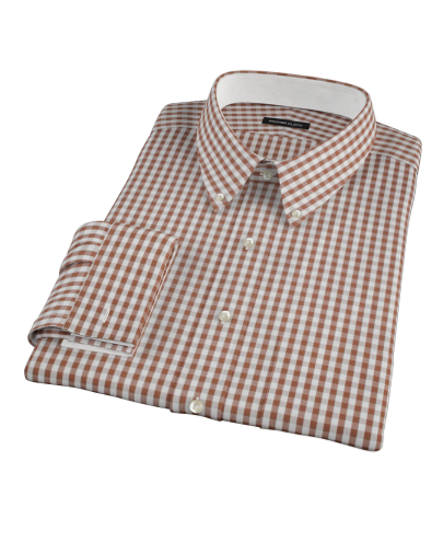 Clove Brown Gingham Men's Dress Shirt 