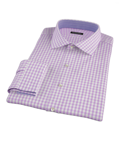 Light Purple Gingham Custom Dress Shirt 