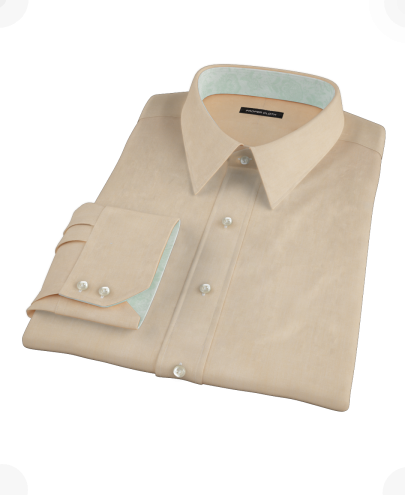 Orange End-on-End Fitted Dress Shirt 