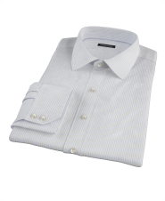 Dashed Blue Stripe Twill Fitted Dress Shirt 