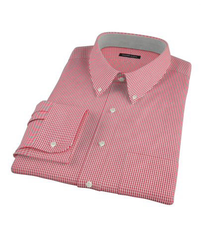 Regiment Red Mini Gingham Custom Dress Shirt 