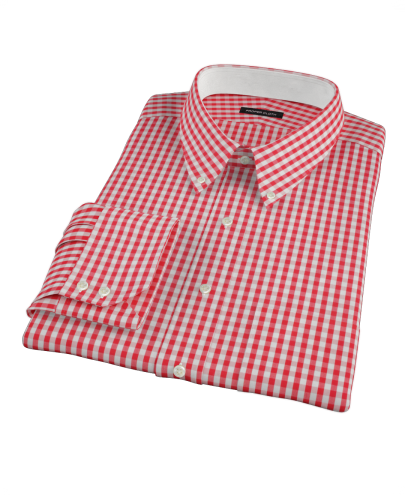 Union Red Gingham Fitted Dress Shirt 