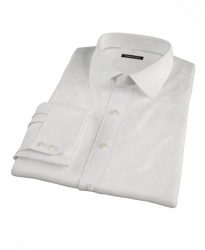 White 140s Broadcloth Men's Dress Shirt 
