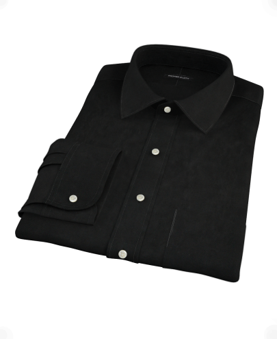 Black 100s Broadcloth Custom Dress Shirt 