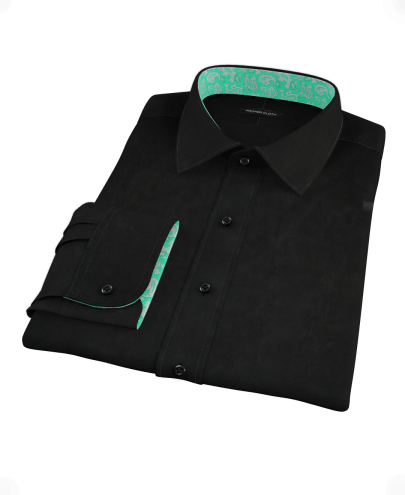Black 100s Broadcloth Men's Dress Shirt 