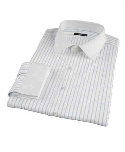 Blue Wide Stripe Men's Dress Shirt 