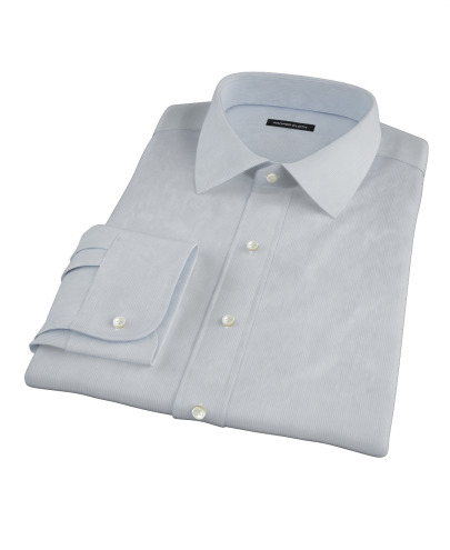 Light Blue Fine Stripe Fitted Dress Shirt 