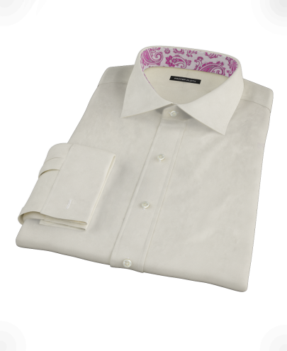 Ecru Pinpoint Custom Dress Shirt 
