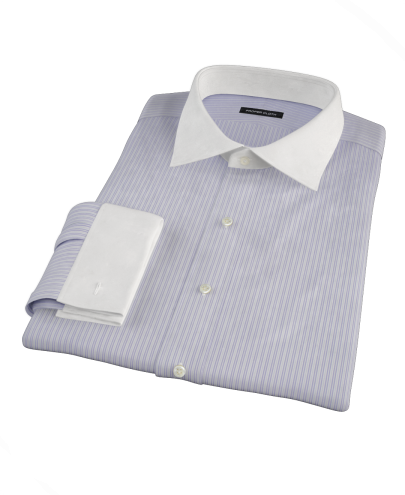 Purple Stripe Twill Men's Dress Shirt 