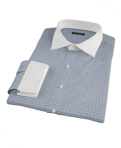 Navy HD Check Custom Dress Shirt 