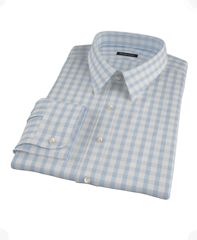 Blue Lavender Windowpane Fitted Dress Shirt 