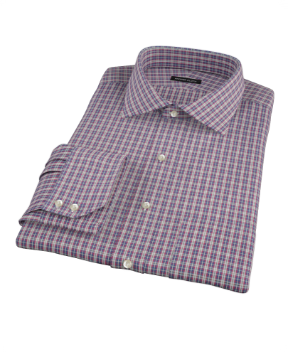 Violet Plaid Oxford Cloth Custom Dress Shirt 