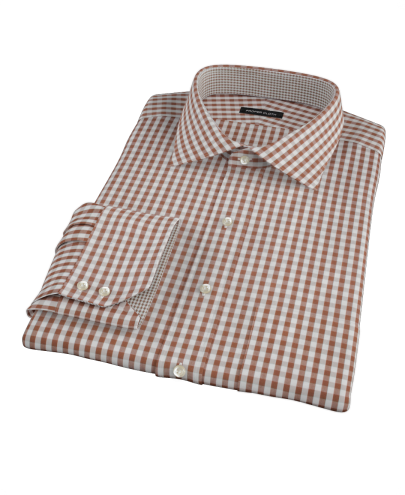 Clove Brown Gingham Men's Dress Shirt 