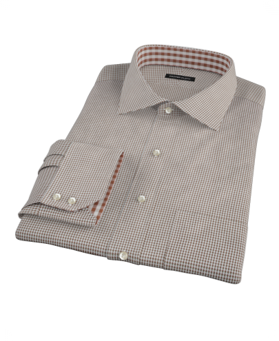 Brown Houndstooth Custom Dress Shirt 