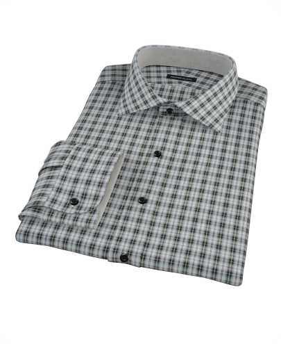 Thompson Street Gray Plaid Custom Dress Shirt 
