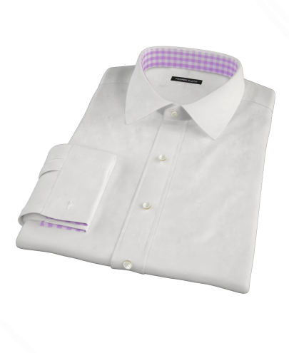 White 140s Broadcloth Men's Dress Shirt 