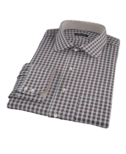 Sullivan Street Maroon Plaid Custom Dress Shirt 
