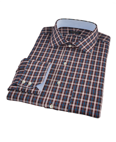 Mandarin Ocean Plaid Custom Dress Shirt 