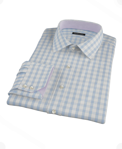 Blue Lavender Windowpane Custom Dress Shirt 