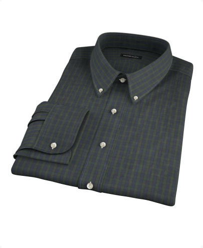 Green Plaid Check Men's Dress Shirt 