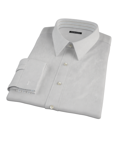 Light Gray Broadcloth Custom Dress Shirt 