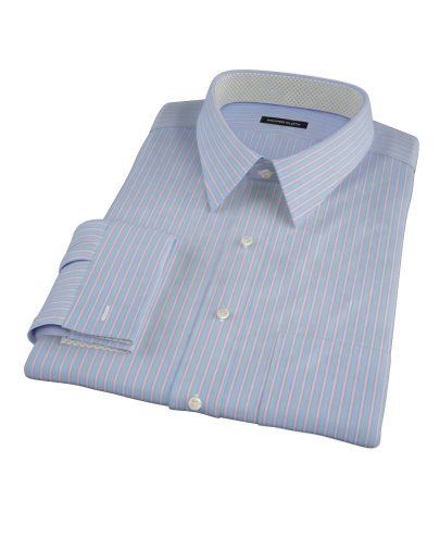 Blue and Pink Stripe Men's Dress Shirt 