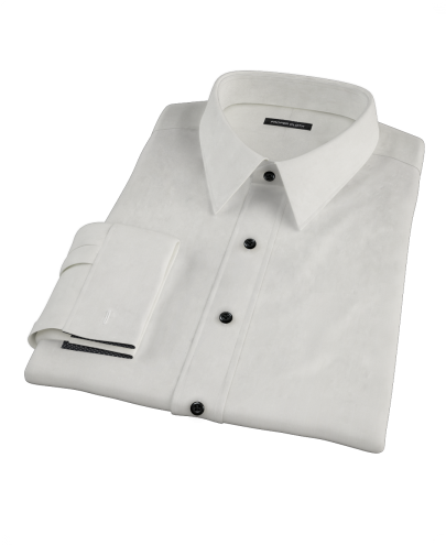 White Phantom Grid Fitted Dress Shirt 