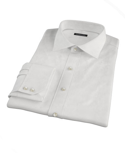 Albini White Broadcloth Men's Dress Shirt 