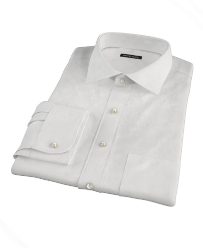 White 120s Broadcloth Custom Dress Shirt 